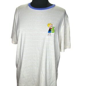 Richie Rich Official T-Shirt XL Money Bag Embroidered Short Sleeve Shirt